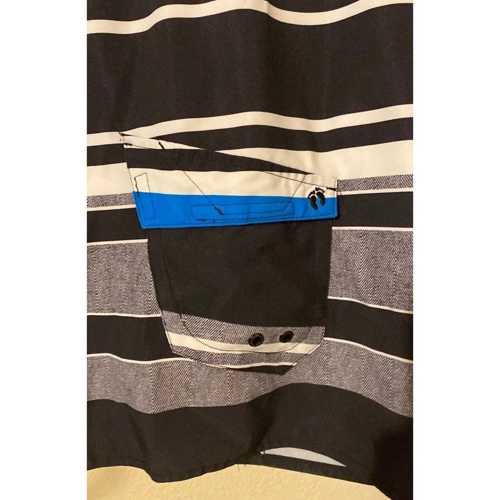 Hang Ten Mesh Lined‎ Drawstring Board Shorts Swim Trunks Striped Men's Size XL